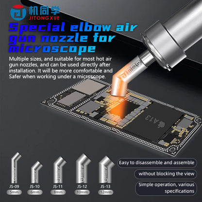 JTX Universal Elbow Hot Air Gun Nozzle Set 5MM/6MM/8MM/10MM/12MM