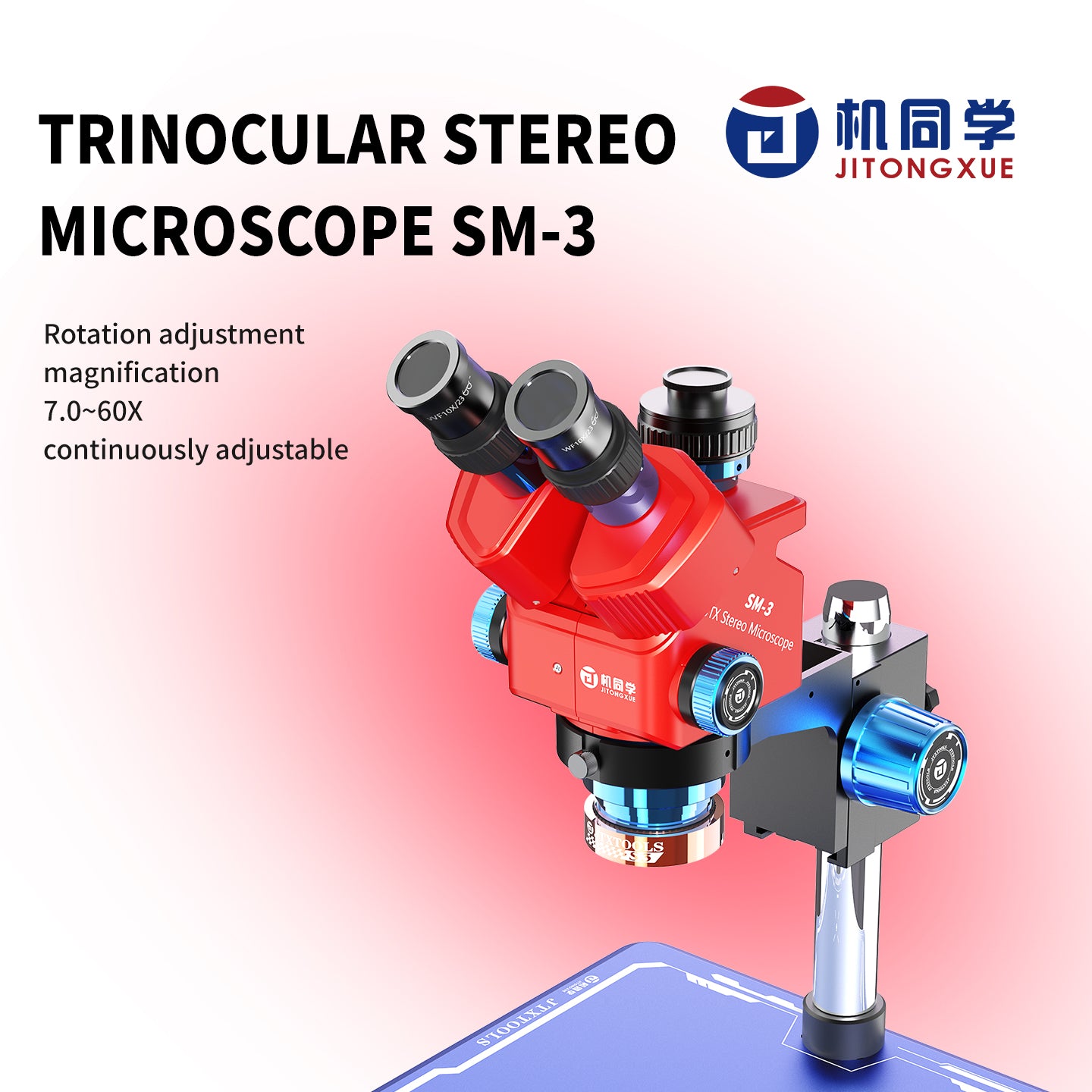 JTX 7060 Trinocular Stereo Microscope SM-3