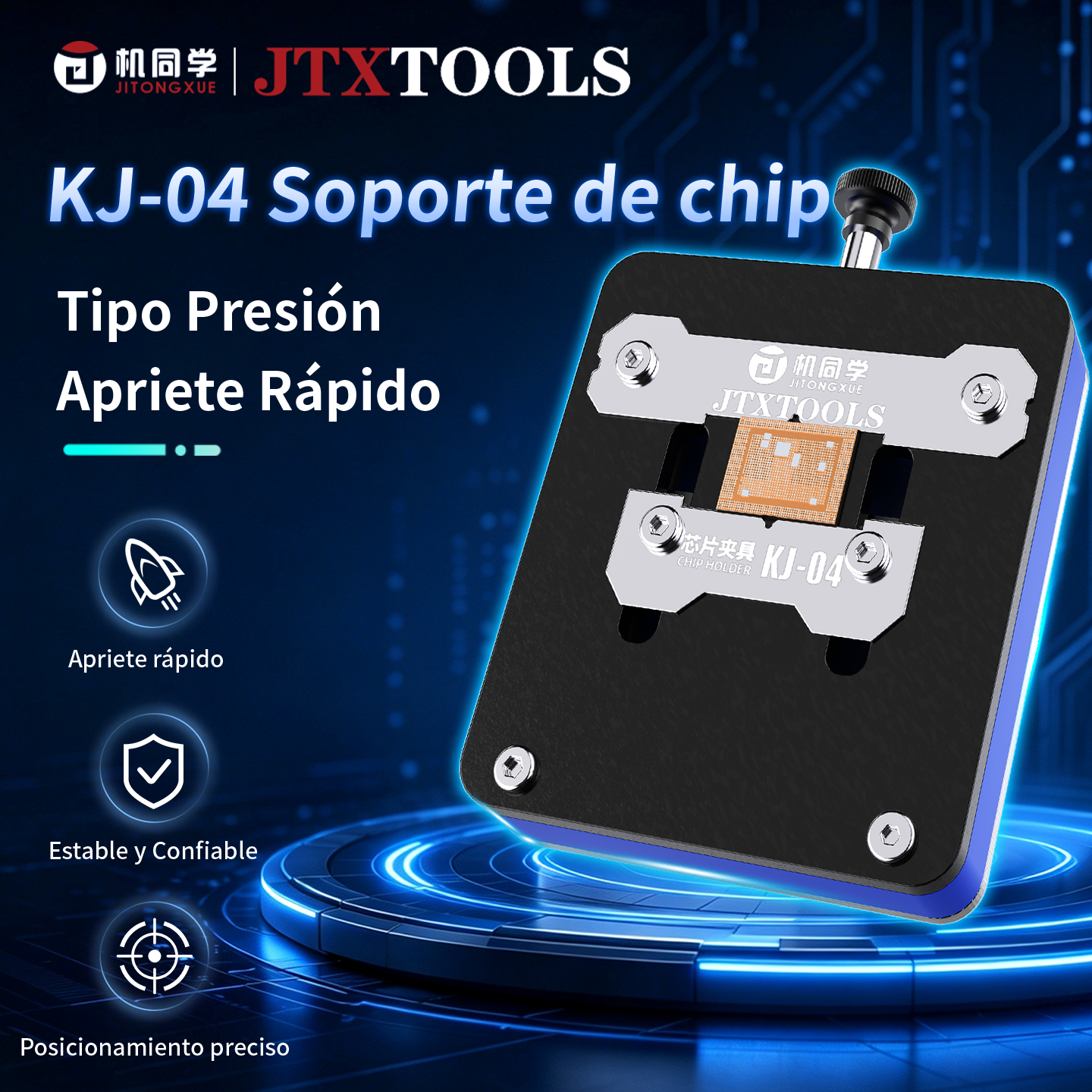Soporte para chip JTX KJ-04 tipo prensa.