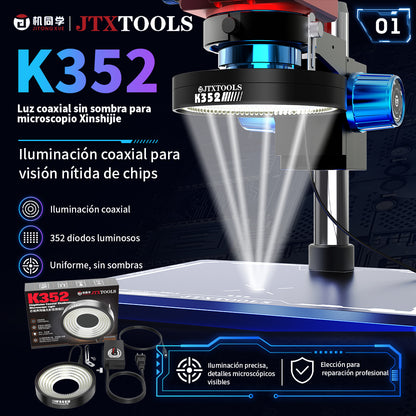Luz para microscopio coaxial sin sombra JTX ChipVision K352
