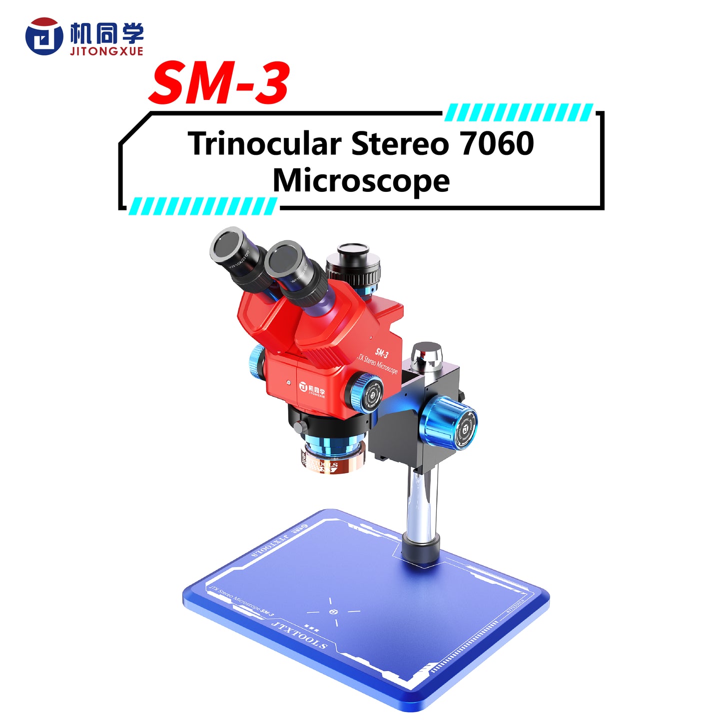 JTX 7060 Trinocular Stereo Microscope SM-3