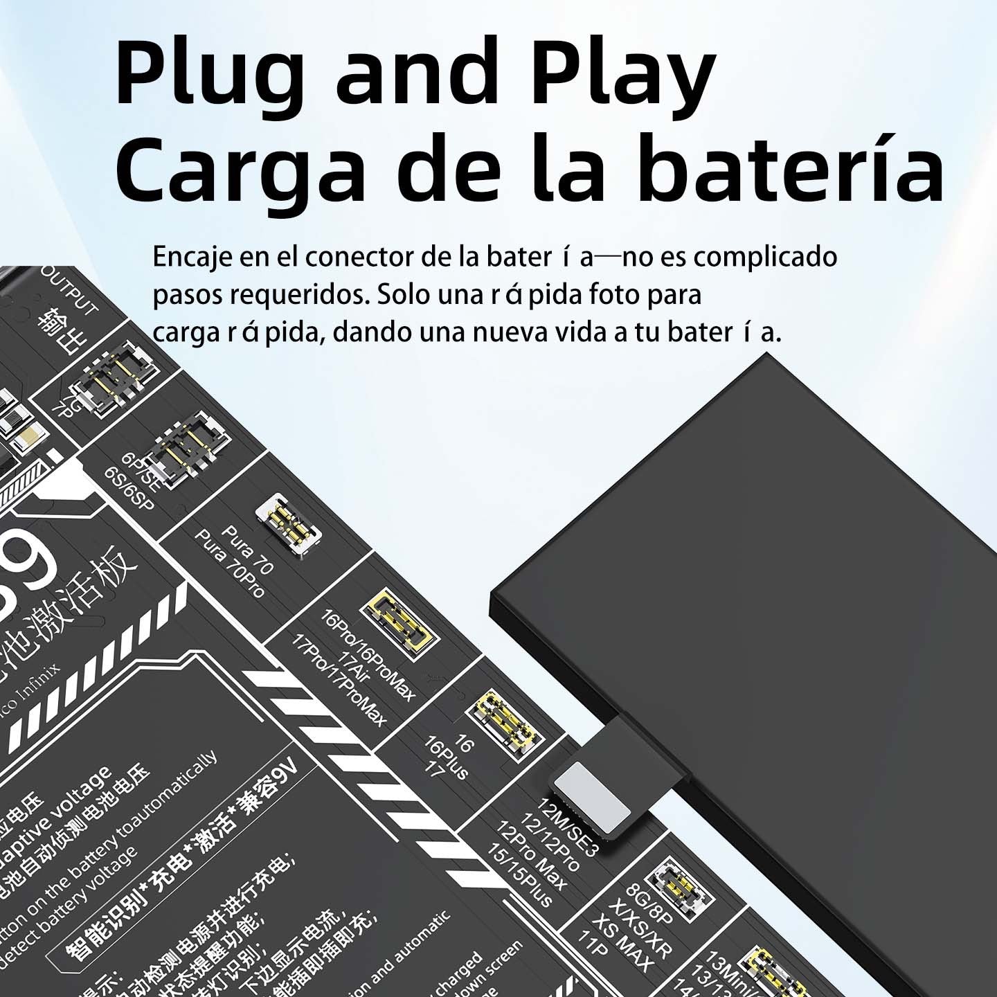 B-9 Placa de activación de batería de Android y Appl