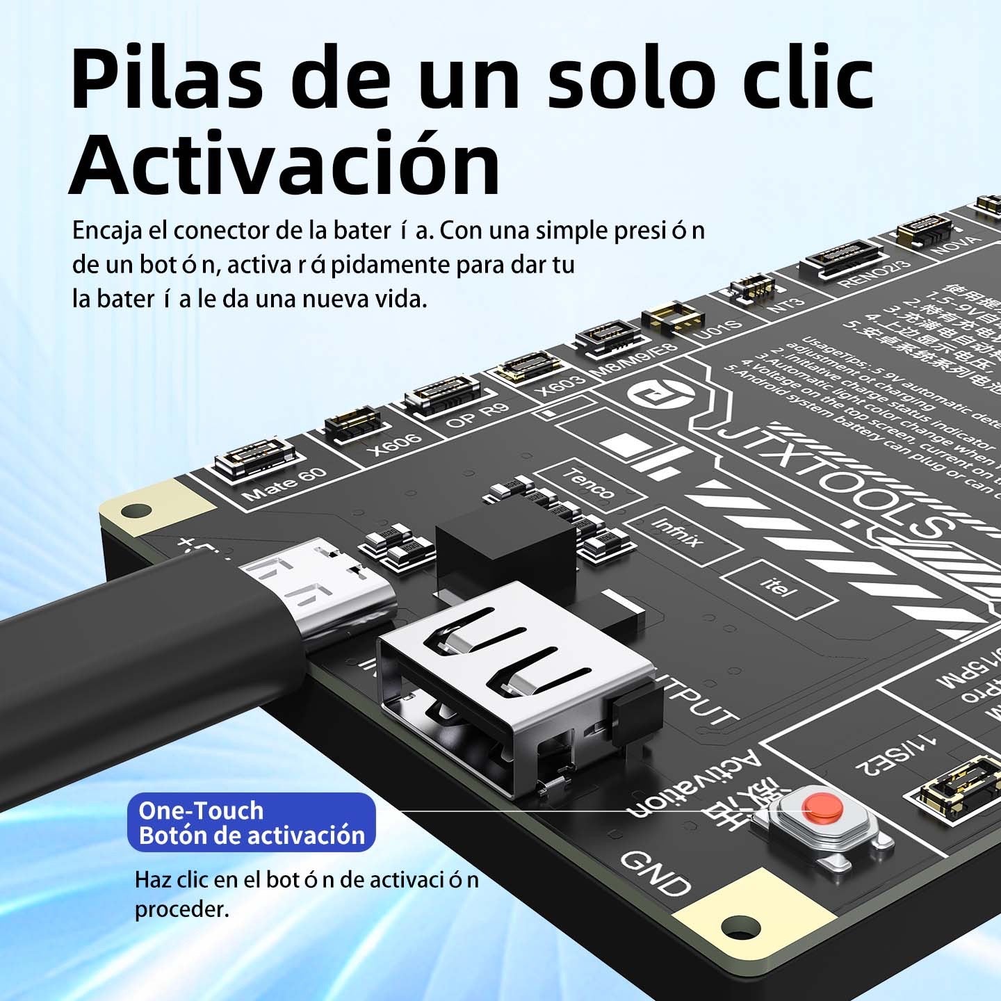B-9 Placa de activación de batería de Android y Appl
