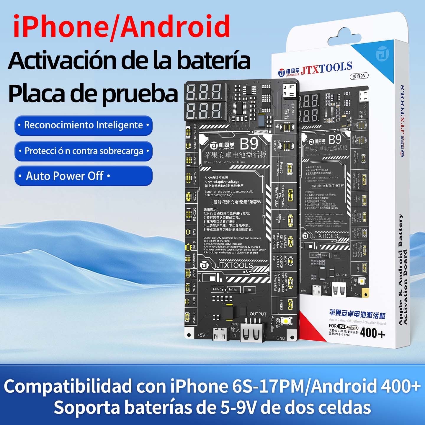 B-9 Placa de activación de batería de Android y Appl