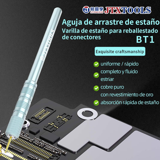 BT-1 Barra de soldadura para reballing de conectores Juego de agujas para arrastrar estaño
