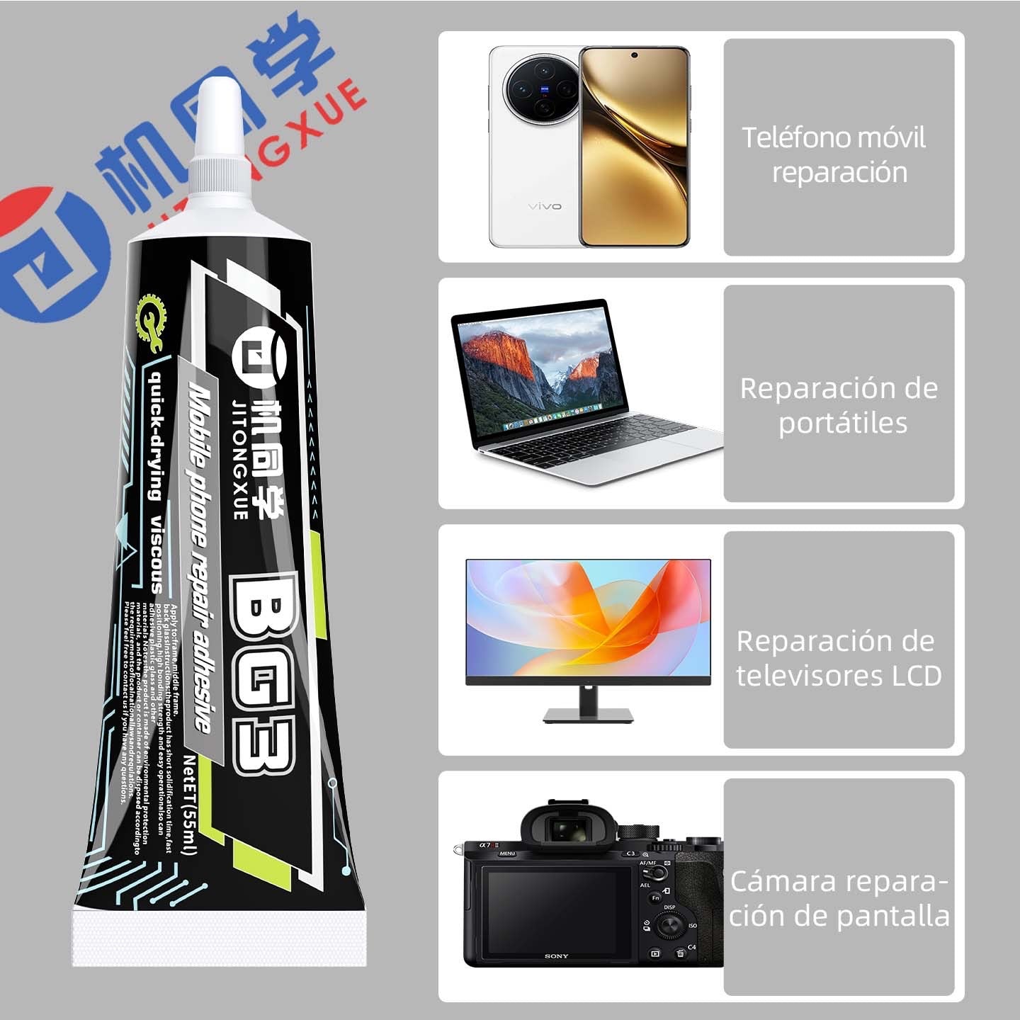 BG-3 Pegamento reparador de rebote de alta viscosidad JTX
