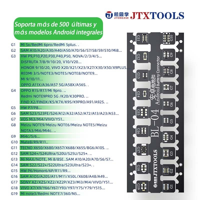 BL-04 Cable de alimentación JTX Android Conector de batería (con resistencia ID)