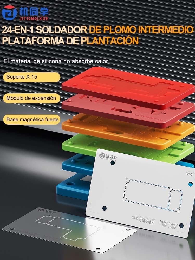 ZX-01 Plataforma de reballing de capa media de iPhone Silicon 18 en 1