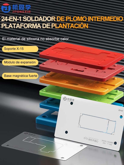 ZX-01 Plataforma de reballing de capa media de iPhone Silicon 18 en 1