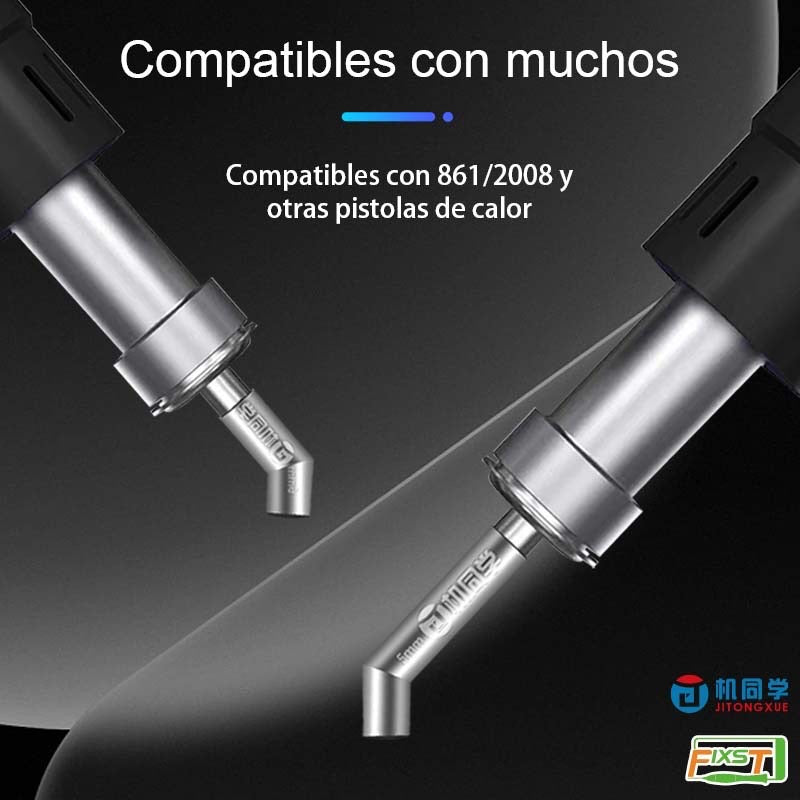 Juego de boquillas para pistola de aire caliente con codo universal