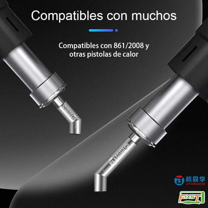 Juego de boquillas para pistola de aire caliente con codo universal