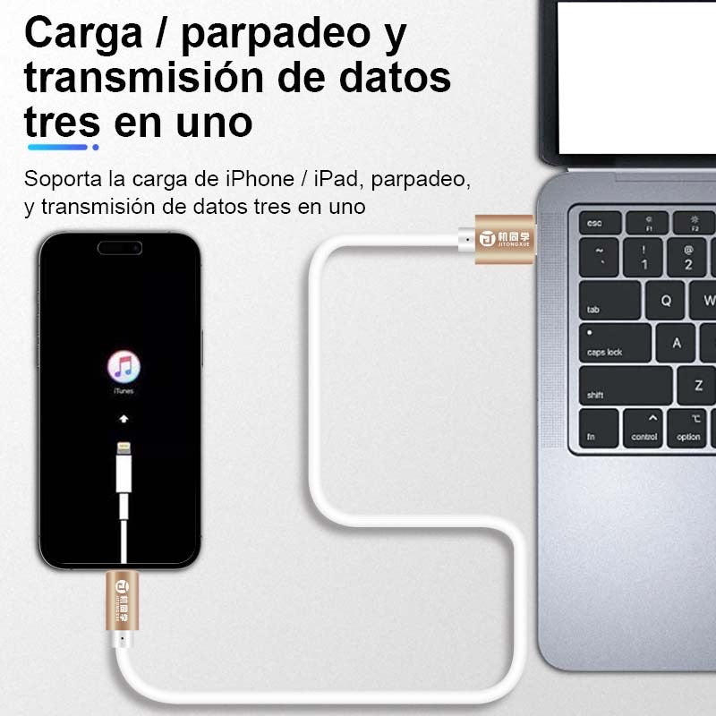 Cable de recuperación JTX i15 Intermitente Carga Transmisión de datos 3 en 1 Soporta iPhone tipo C iPad