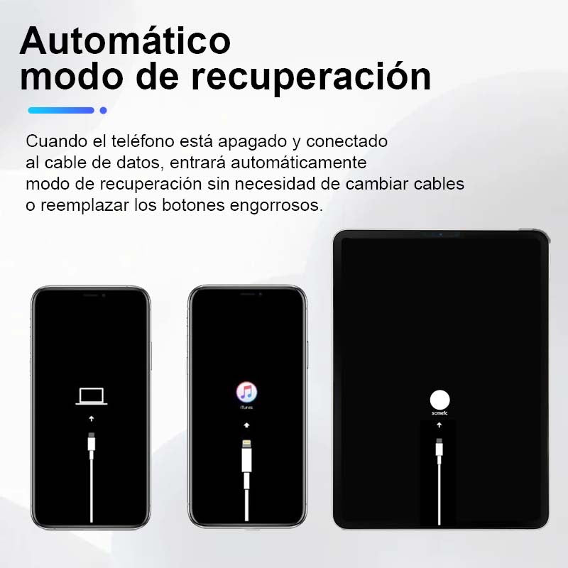 Cable de recuperación JTX i15 Intermitente Carga Transmisión de datos 3 en 1 Soporta iPhone tipo C iPad