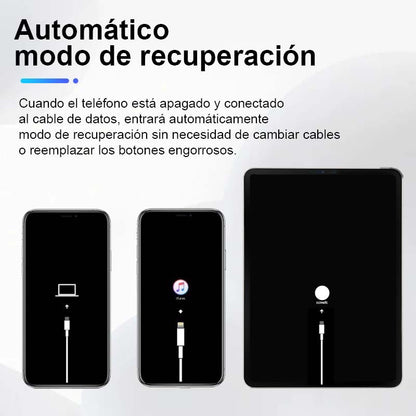 Cable de recuperación JTX i15 Intermitente Carga Transmisión de datos 3 en 1 Soporta iPhone tipo C iPad