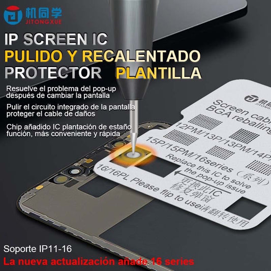 IC de pantalla JTX Juego de plantillas de pulido y reballing 4 tipos