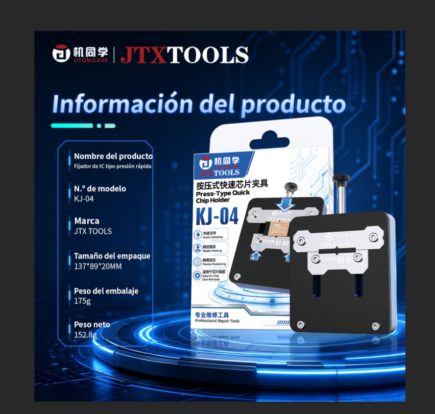 Soporte para chip JTX KJ-04 tipo prensa.
