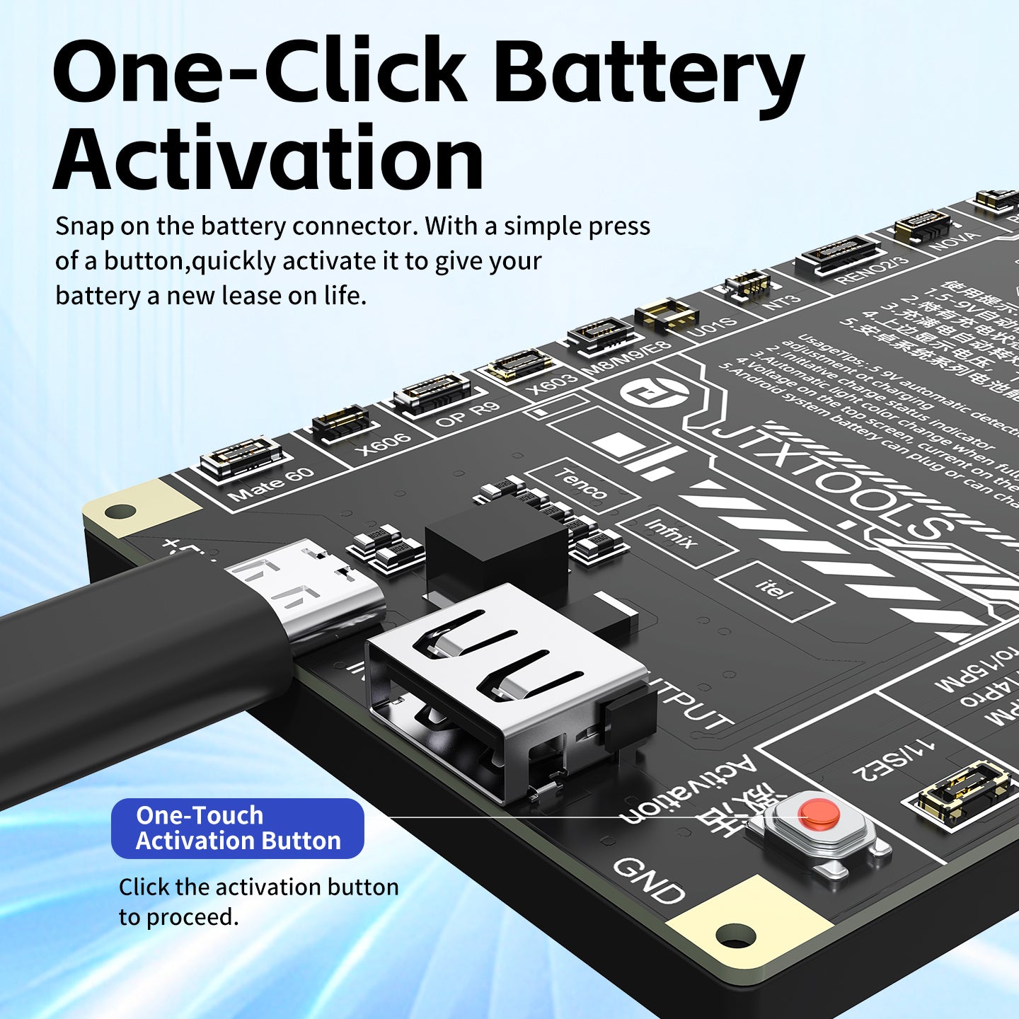 Android and Apple battery activation board B-9