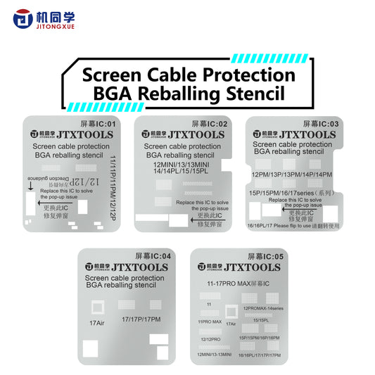 JTX Screen IC  Reballing stencil for 11-17PM