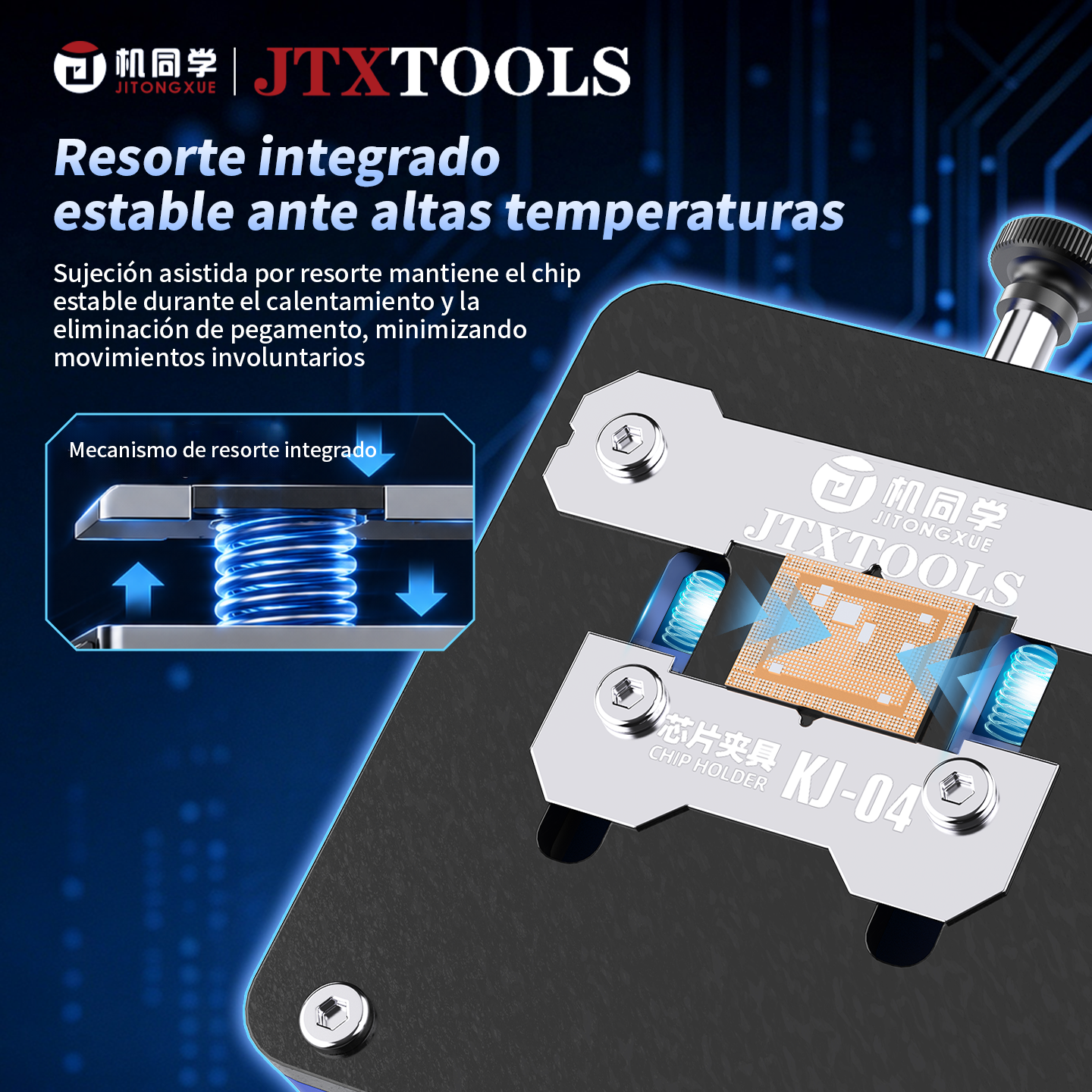 Soporte para chip JTX KJ-04 tipo prensa.