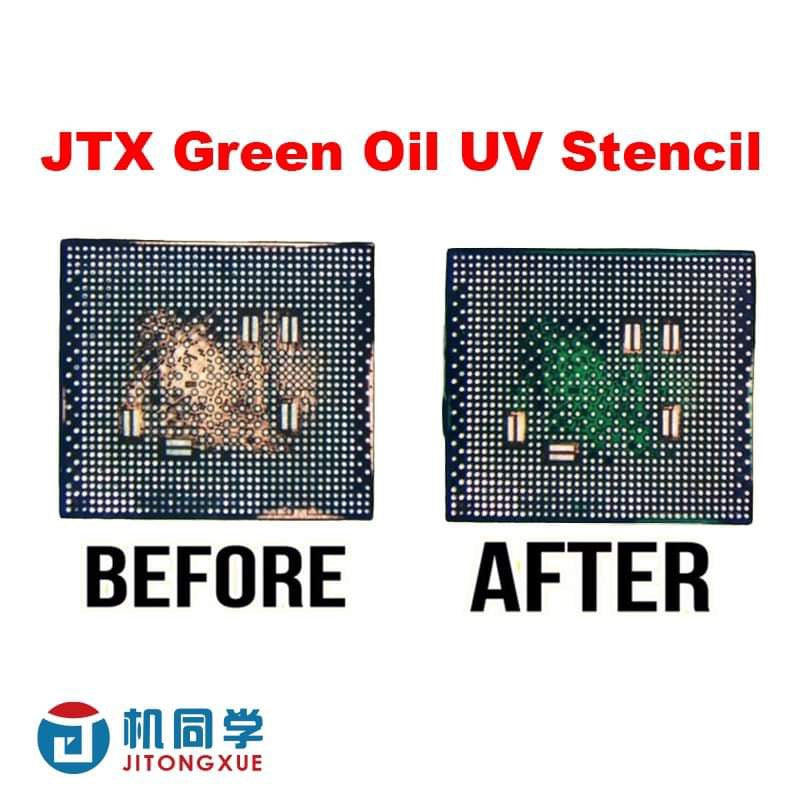 JTX Green Oil UV Stencil GS-01 Full Set 100 models iPhone/MTK/Hisilicon/ Qualcomm/Samsung/ EMMC-NAND/WIFI/Baseband