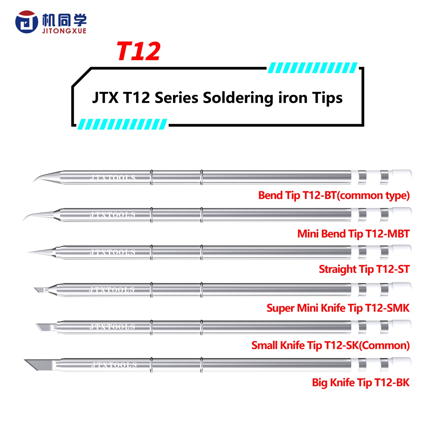 JTX T12 soldering iron tips T12-SMK T12-SK T12-BK T12-BT T12-MBT T12-ST