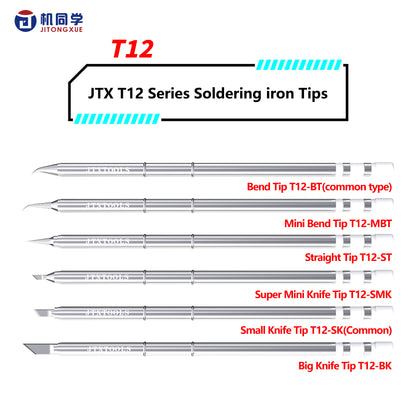 JTX T12 soldering iron tips T12-SMK T12-SK T12-BK T12-BT T12-MBT T12-ST