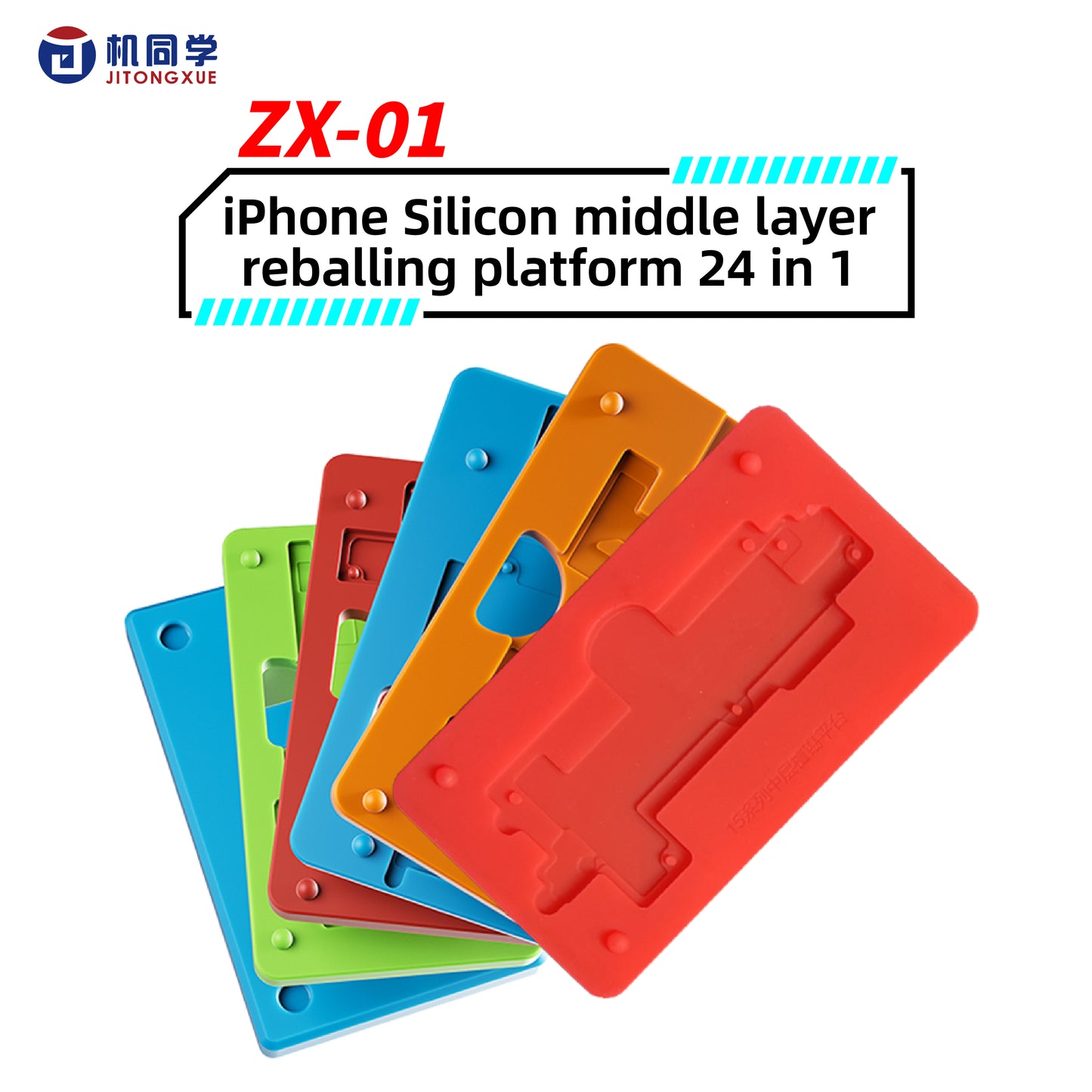 JTX iPhone Silicon middle layer reballing platform 24 in 1 ZX-01